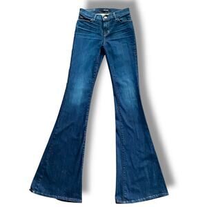 NWT J Brand Martini Mid Rise Skinny Flare Sz 25 MidRise DarkWash Blue 35” Inseam